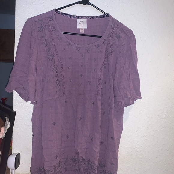Knox Rose Lavender Blouse with Embroidery - Picture 1 of 1